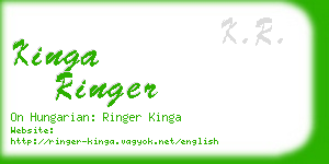 kinga ringer business card